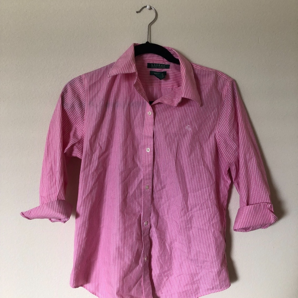 ralph lauren striped button down